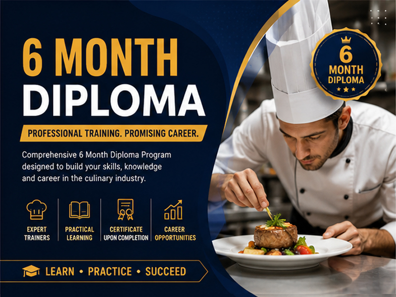 Diploma in Food Preparation and Culinary Arts - Level 2 (6 Month)
